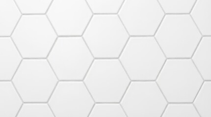 White hexagon tile pattern with soft grout lines