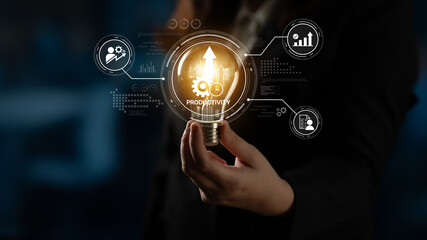Productivity improvement in digital business, showing productivity tools, productivity tracking, productivity optimization, and workflow for business workplace efficiency. Spline