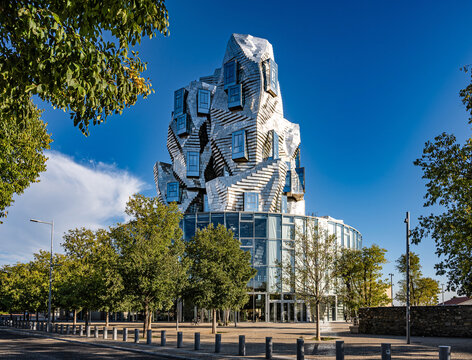 Arles, Provence, France &ndash; 10.10.2025: Luma tower in Workshop park, new cultural center in Arles.