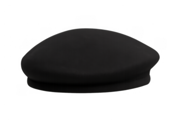 Black beret elegant headwear on transparent background representing style, fashion, and culture
