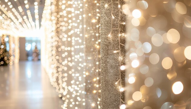 Beautiful bokeh of Christmas lights creating a festive and magical atmosphere for New Year celebrations - Powered by Adobe
