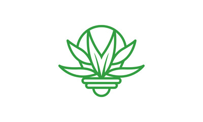 Bulb Leaf Logo Design – Green Energy Concept with Leaves Seamlessly Integrated into Light Bulb for Sustainability, Eco-Friendly, and Renewable Energy Branding