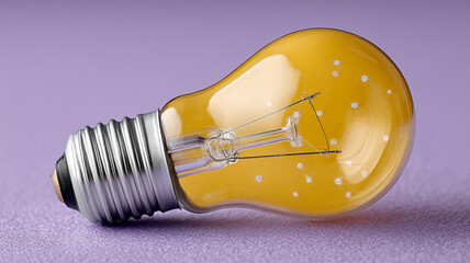 A classic lightbulb on a purple background.