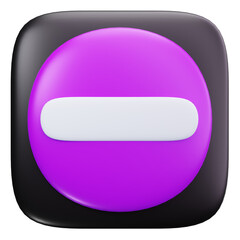 3D Minus Remove Subtract Negative Icon