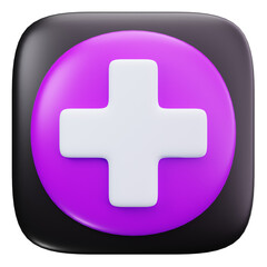 3D Add Plus Positive Action Icon