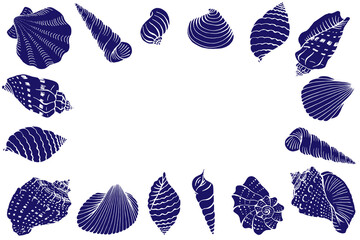 Summer sale design template with Seashells. Design for advertising, banners, leaflets and flyers.