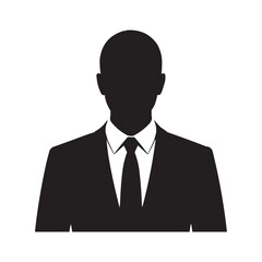 Businessman Silhouette Icon – Professional Avatar, Corporate Person Symbol Vector