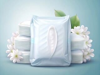 Wet wipes pack with floral decor