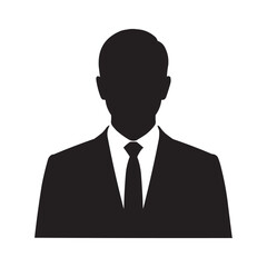 Businessman Silhouette Icon – Professional Avatar, Corporate Person Symbol Vector
