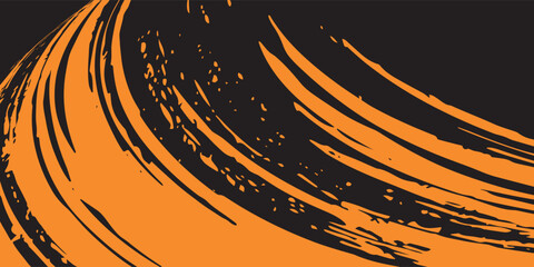 orange black brush Car sticker wrap pattern banner abstract sporty lines black orange color combination grunge brush modern pattern racing motorsport vector design. eps 10