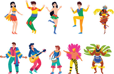 vector illustration of dancing girls