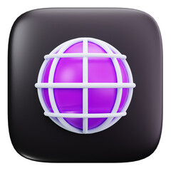 3D Global Internet World Connection Icon