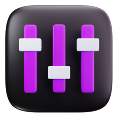 3D Audio Slider Adjustment Control Icon