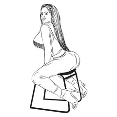 woman vector, woman fashion, woman background. outline vector lady body