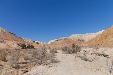 Aktau mountains in the Altyn-Emel (or Altyn Emel) national park. Zhetysu region, Kazakhstan.