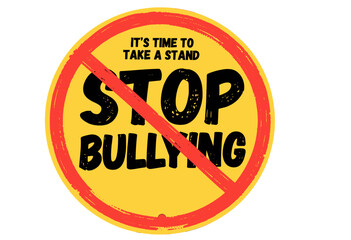 Obraz premium Anti-bullying sign with bold text and red line