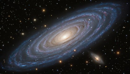 Andromeda Galaxy: A breathtaking vista of a neighboring spiral galaxy in deep space exploration
