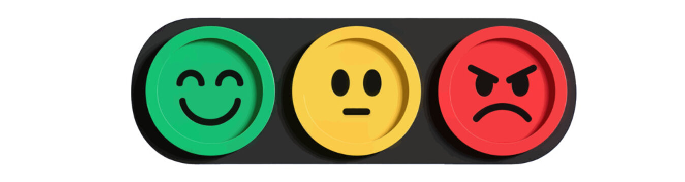 Emotional Feedback Buttons with Happy, Neutral, and Angry Faces
