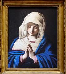 San Clemente Basilica.  Virgin Mary by G B Salvi de Sassoferrato ( 1605 1685 ).