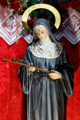 Basilica Santa Maria in Montesanto. Saint Rita of Cascia is the patroness of abuse victims, couples and marriage difficulties, widows, and the sick.