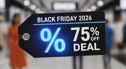 Don't miss Black Friday 2026 75% off deal shopping sale promotion for huge savings and discounts in retail stores and online
