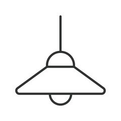 Ceiling lamp icon in line design. ceiling lamp, hanging lamp, pendant light, home lighting, interior lamp, illumination, light fixture on white background vector. ceiling lamp editable stroke icon