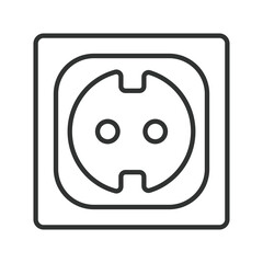 Socket icon in line design. socket, power socket, electrical outlet, home utility on white background vector. socket editable stroke icon