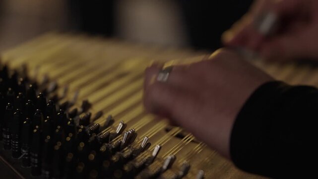 Hands Playing Kanun &ndash; Traditional Middle Eastern String Instrument