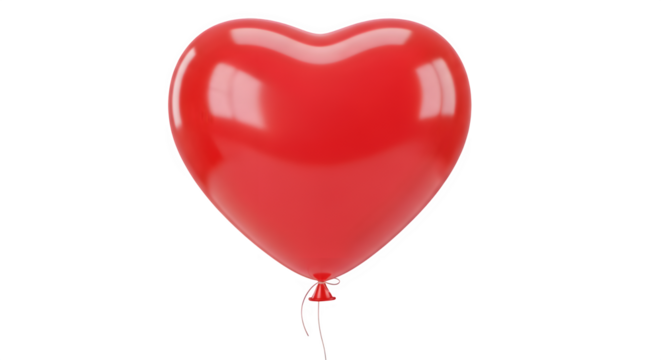 A vibrant red heartshaped balloon floats gracefully, its smooth surface reflecting light, creating a captivating visual against an isolated on transparent background the balloons curves and contours a - Powered by Adobe