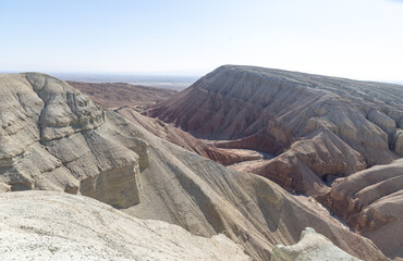 Aktau mountains in the Altyn-Emel (or Altyn Emel) national park. Zhetysu region, Kazakhstan.
