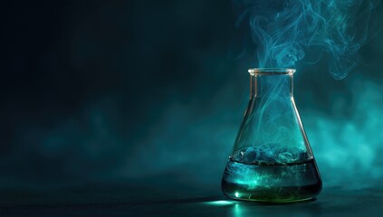 Science experiment in flask