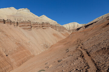 Aktau mountains in the Altyn-Emel (or Altyn Emel) national park. Zhetysu region, Kazakhstan.