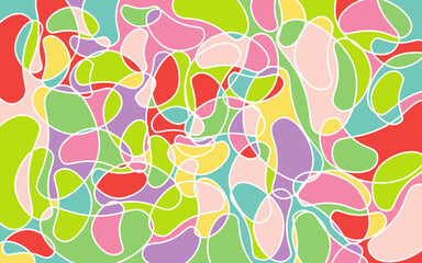 abstract bean shape candy color painting background.