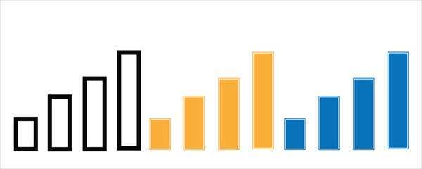 Colorful bar graph representing data or signal,