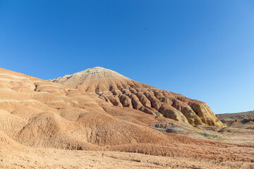 Aktau mountains in the Altyn-Emel (or Altyn Emel) national park. Zhetysu region, Kazakhstan.
