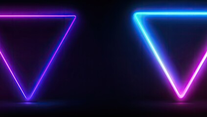Neon triangles on a dark background