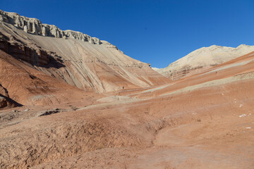 Aktau mountains in the Altyn-Emel (or Altyn Emel) national park. Zhetysu region, Kazakhstan.
