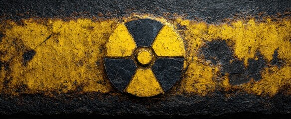 Rusty metal surface with radiation symbol (1)