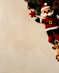 Scandinavian Christmas flat lay soft background