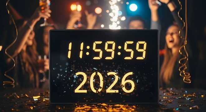 New year s eve countdown to 2026 with festive celebration and sparklers