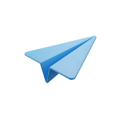 Fototapeta premium Blue Paper Airplane Icon PNG isolated on transparent background