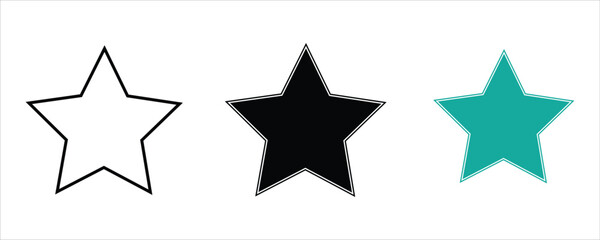 Black star icon set, 