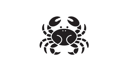 Crab silhouette simple flat vector illustration isolated on white background perfect for logo design and nautical themes