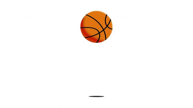 Bouncing basketball loop animation.2d cartoon with alpha channel