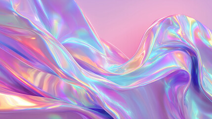 Holografische Pastellwellen – Abstrakte irideszierende 3D-Struktur
