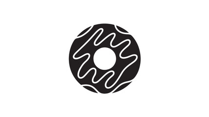 Donut icon with chocolate frosting and sprinkles for food and dessert design