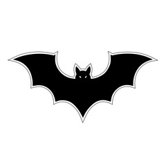 Simple Bat Silhouette Logo Icon with Outline