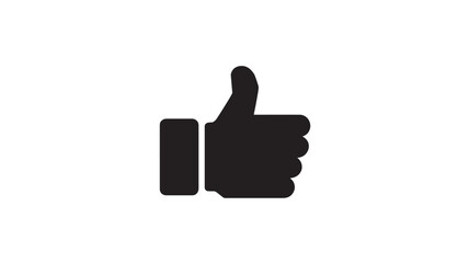 Thumbs up icon for approval and feedback, simple black vector symbol