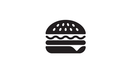 Hamburger icon for food menu and restaurant ui, minimalist vector symbol