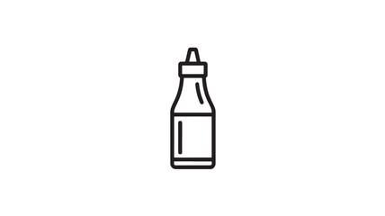 Soda bottle icon for food and drink packaging, minimalist line art